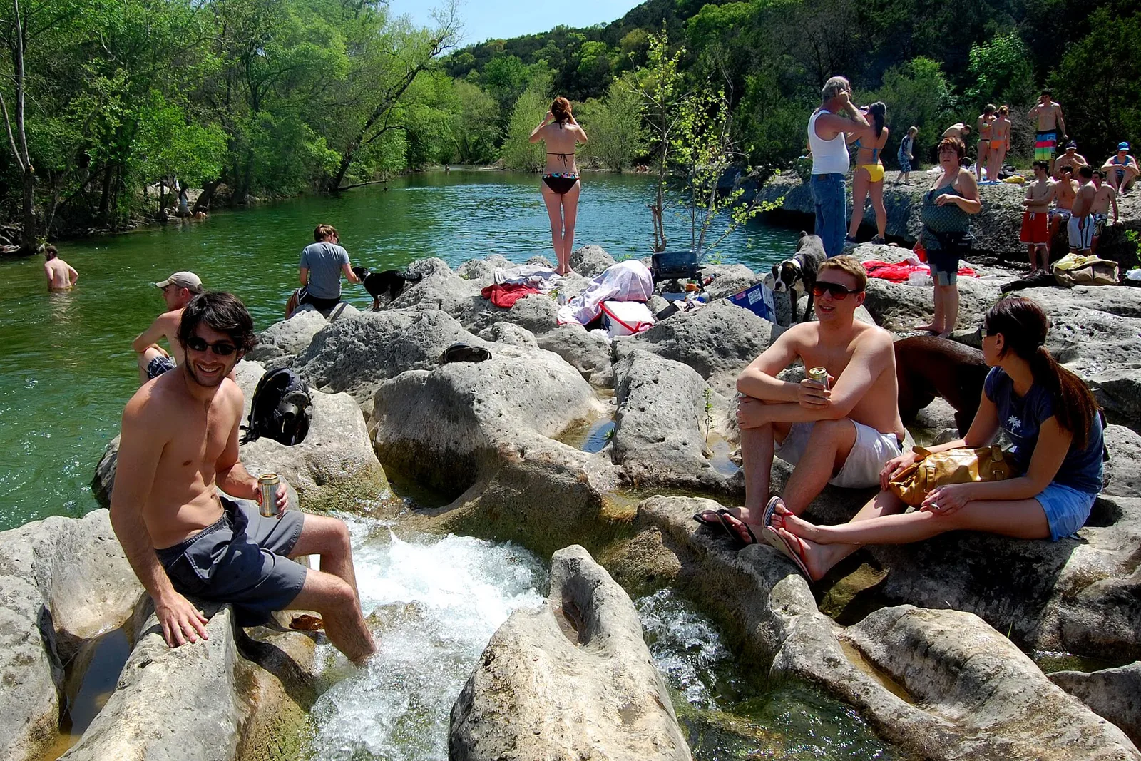 Trees and limestone along Barton Creek Greenbelt