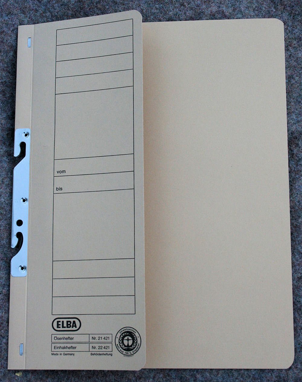 An open file folder with blank lines where a name would go
