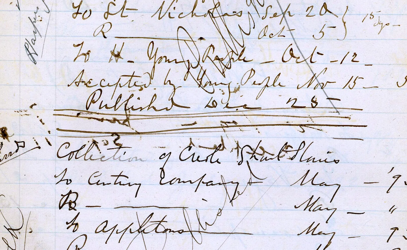 A page from an account book with the lines written in