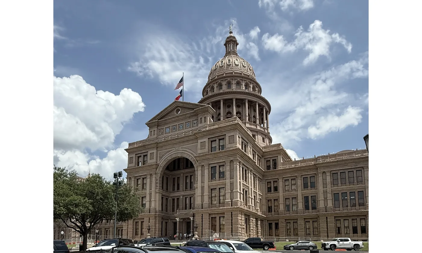 The Texas State Capitol in Austin, photographed from the grounds.