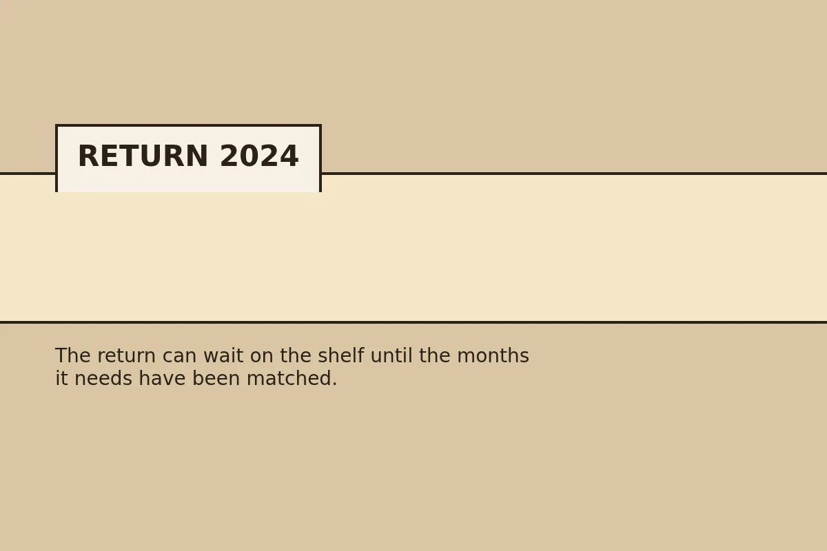 A manila folder tab that reads return 2024, with the rest of the folder left as blank paper