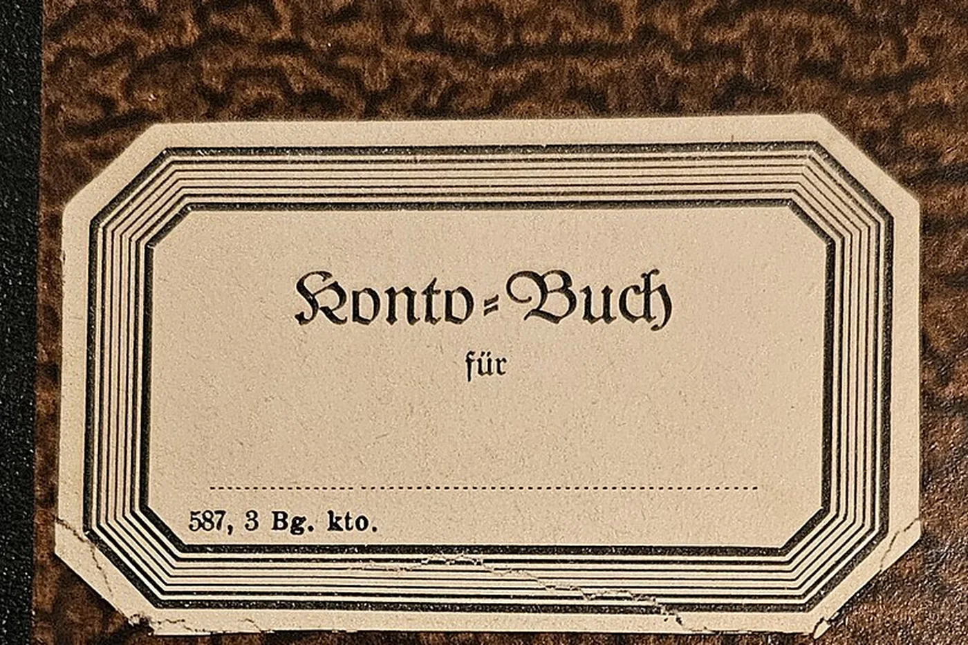 The cover of an account book