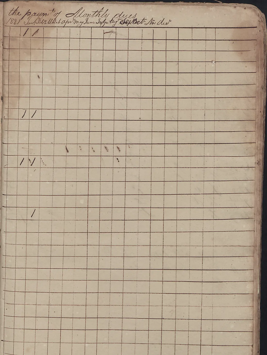 A ruled page of handwritten payment lines