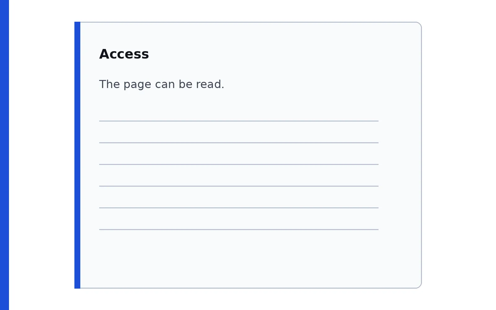 An access card says the page can be read.