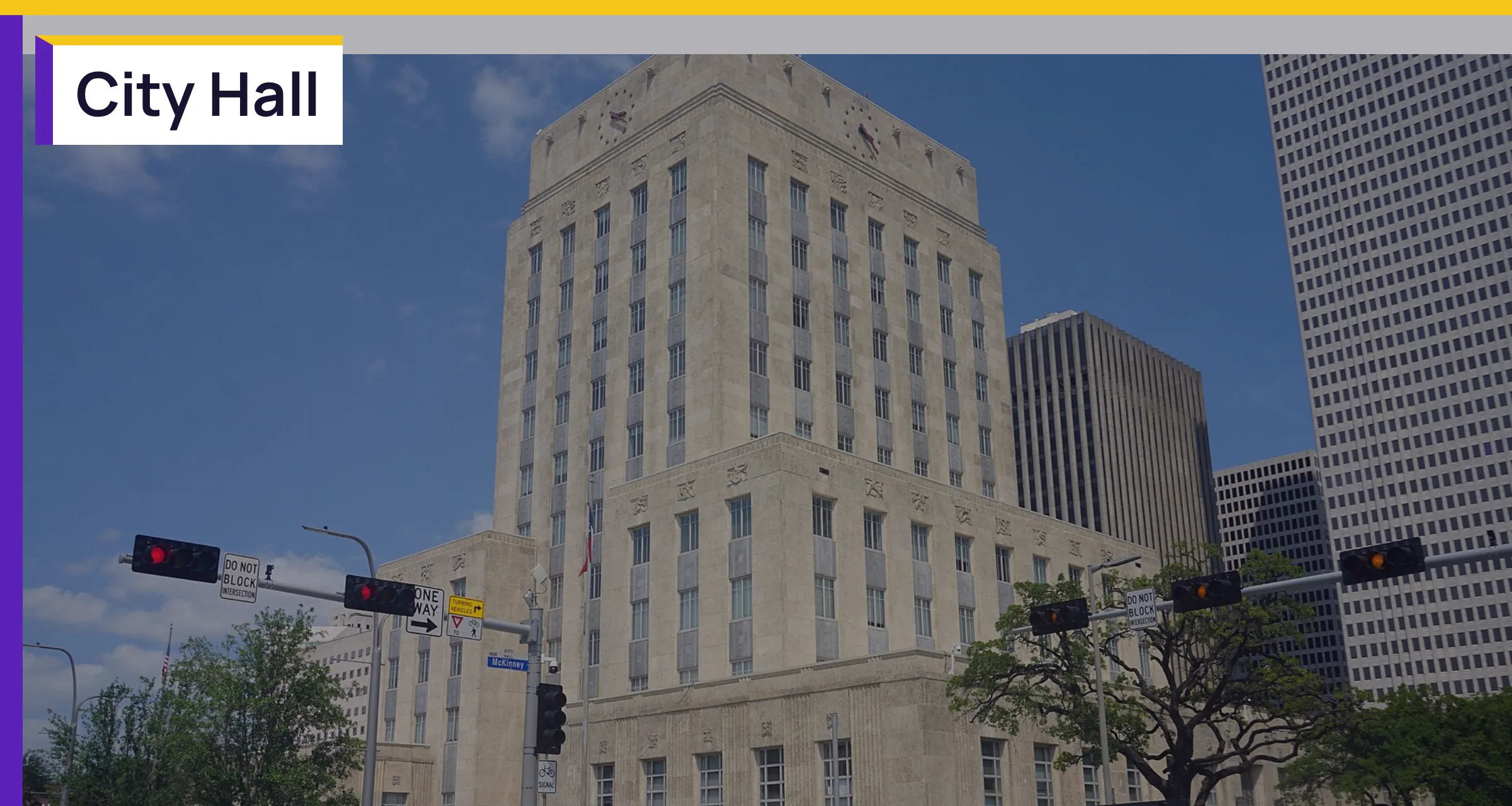 City Hall, with the words City Hall