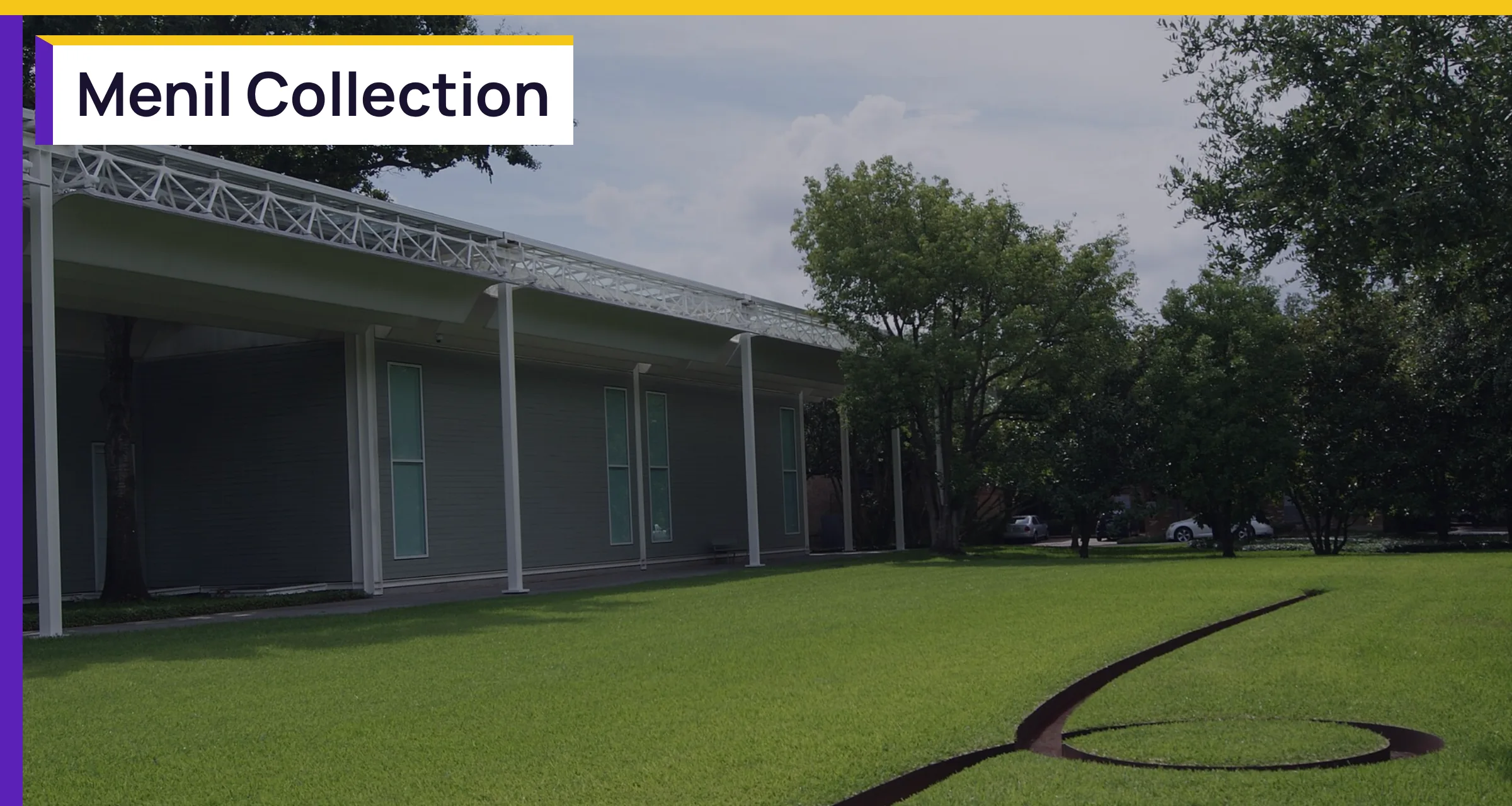 The Menil Collection building, with the words Menil Collection