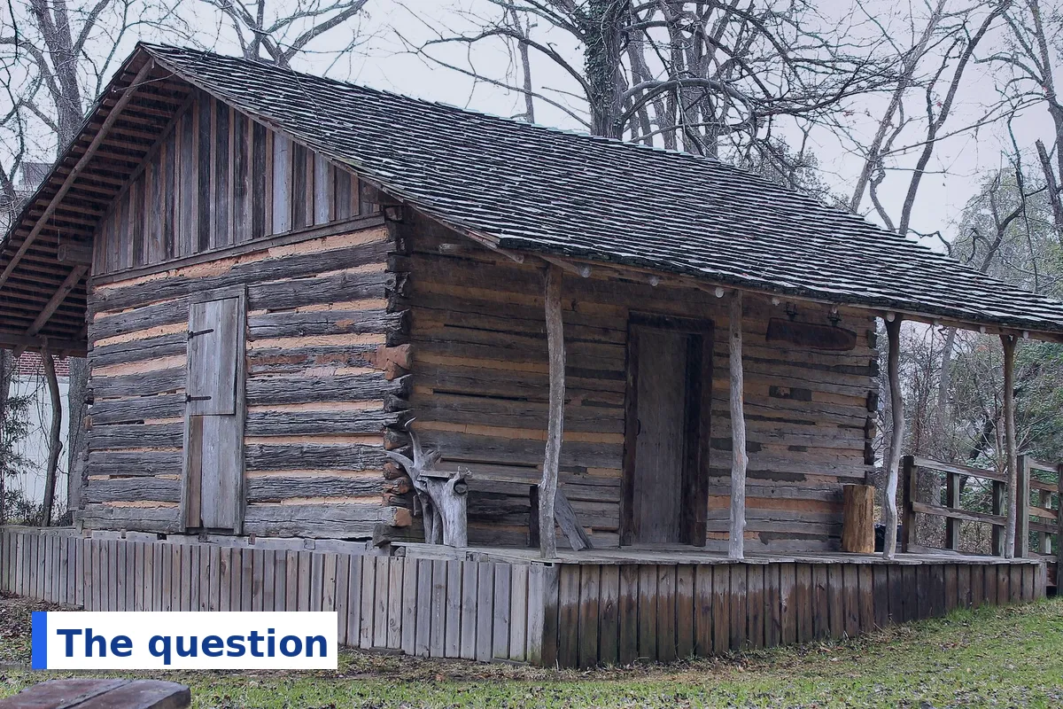 A cabin on the museum grounds in Huntsville