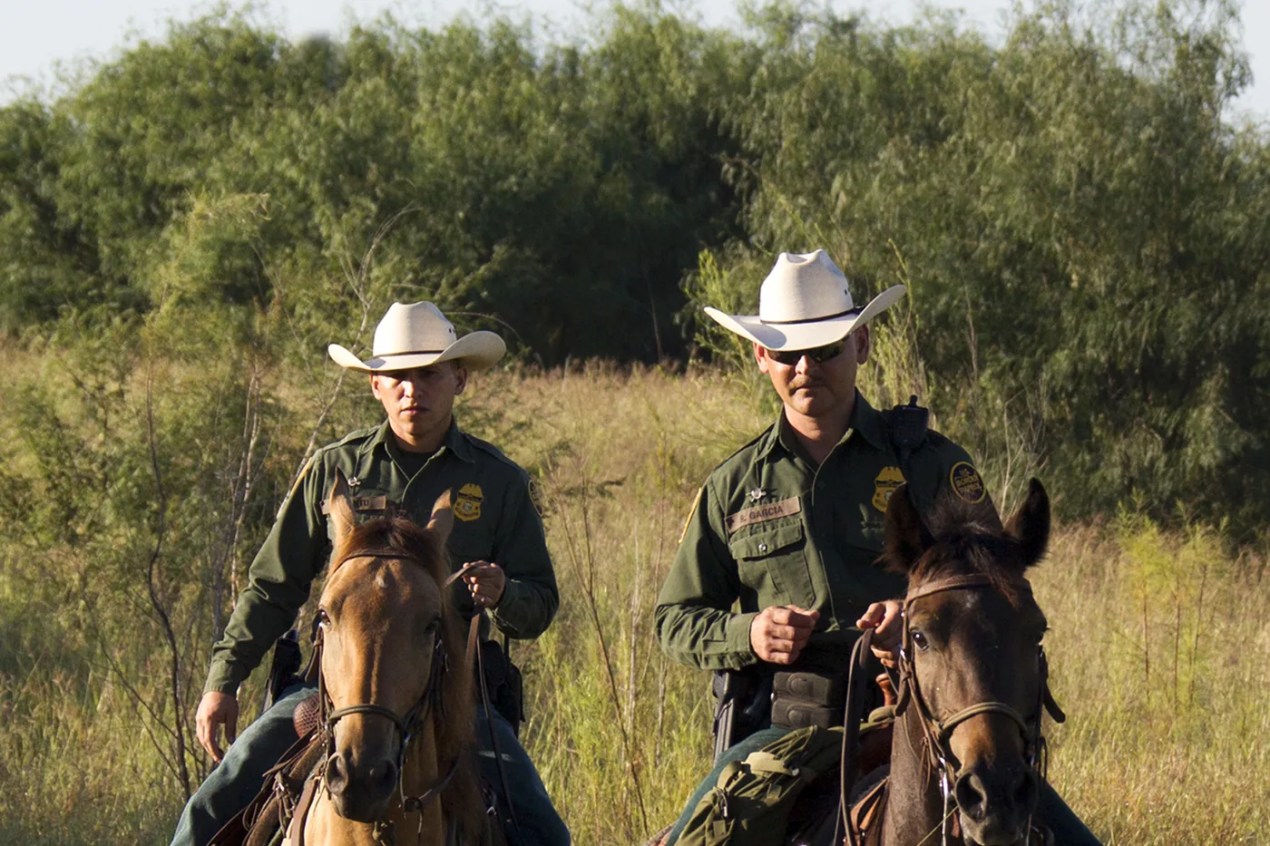 The McAllen horse patrol in the brush