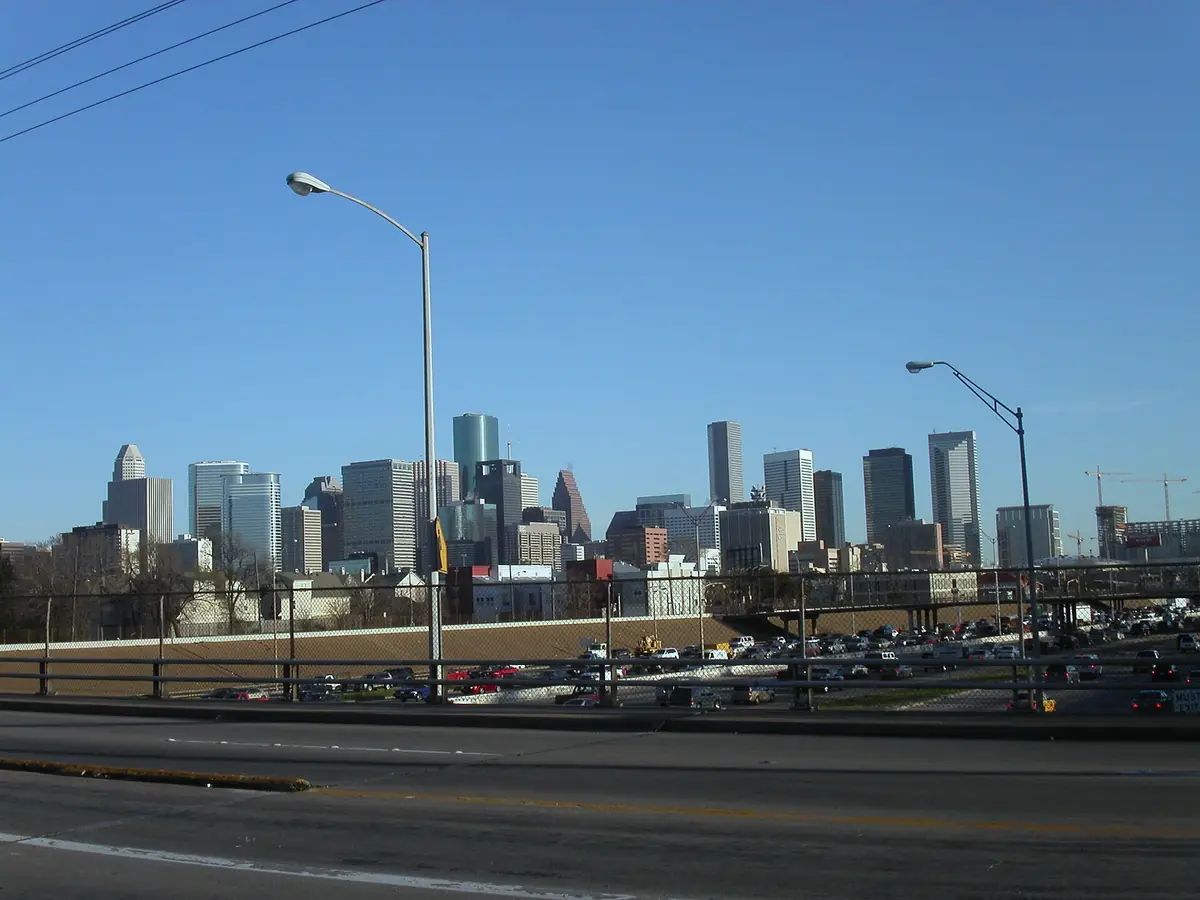 Downtown towers in a wide afternoon view