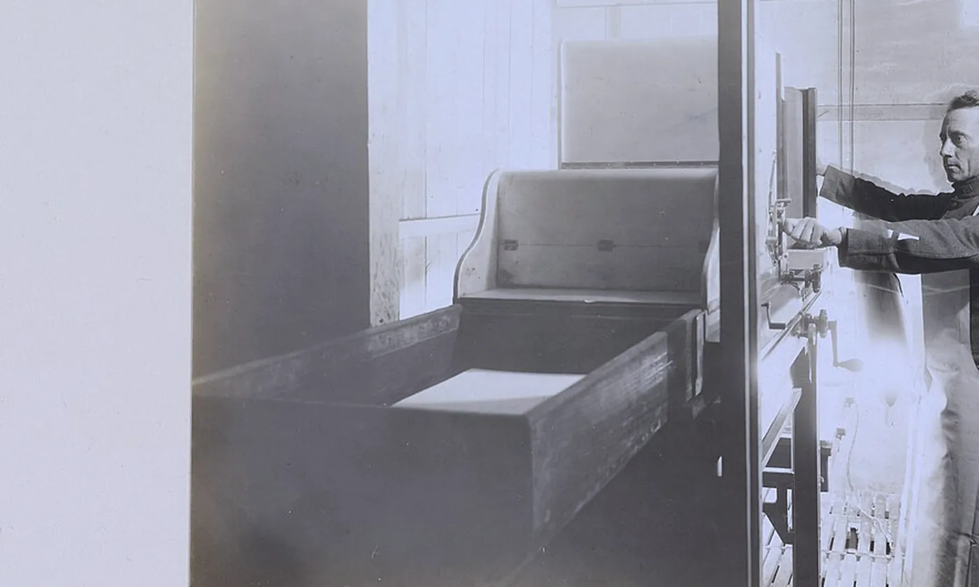 A document on the bed of a copying machine