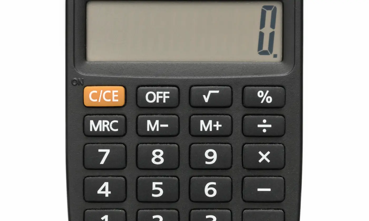 A Citizen calculator, the digits sitting on its own keys