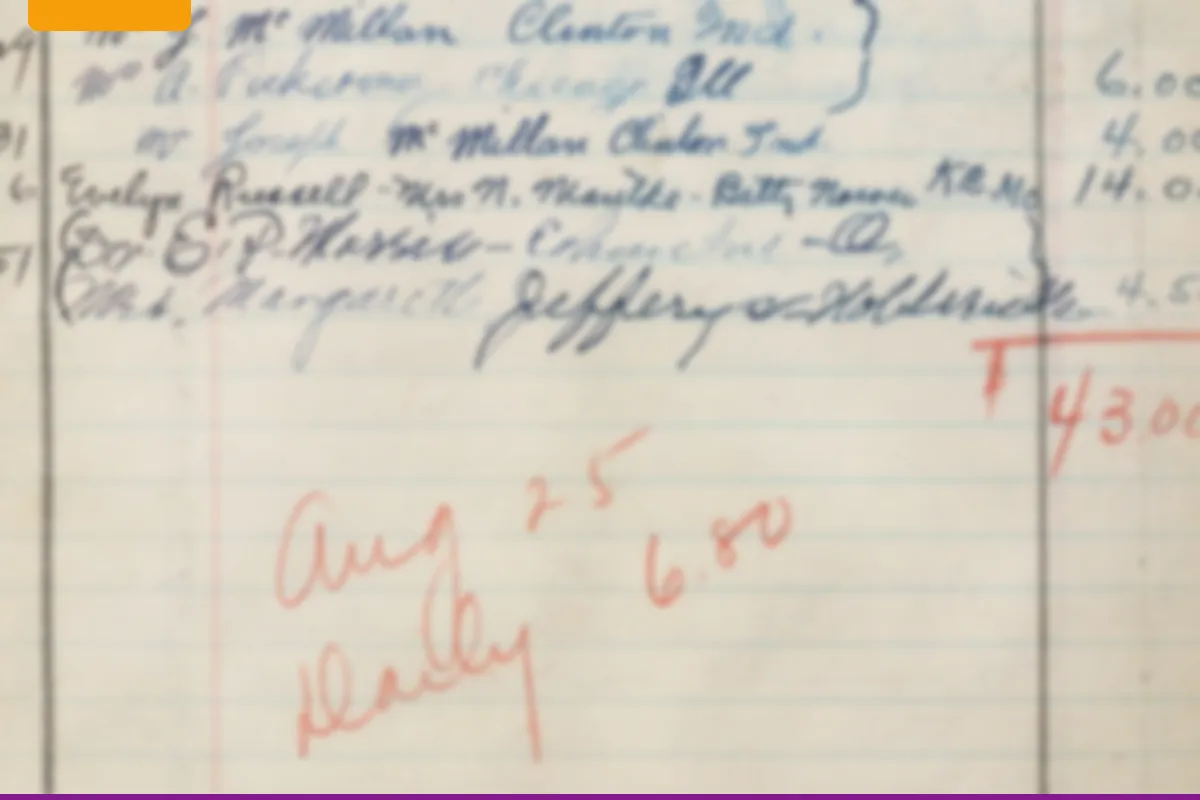An account page with a total marked in red beside the day's figure