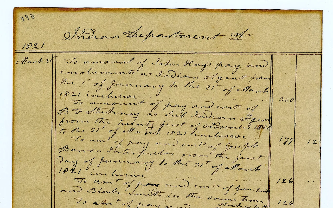 A handwritten accounts payable sheet listing what was owed on a single date.