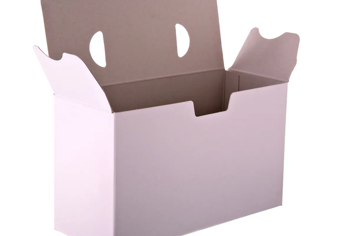 An open cardboard box